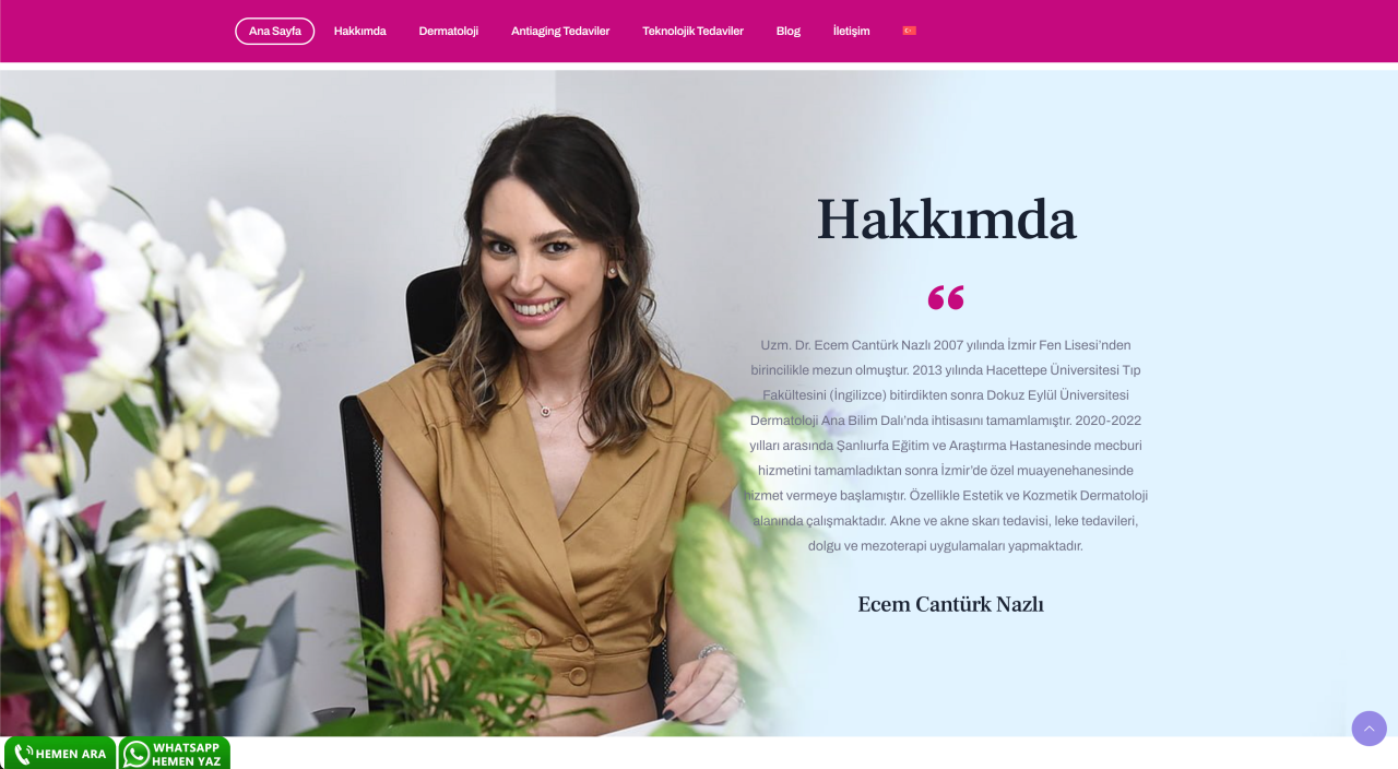 Uzm. Dr. Ecem Cantürk Nazlı: Dermatoloji Alanında Güvenilir İsim