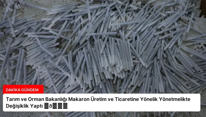 Tarım ve Orman Bakanlığı Makaron Üretim ve Ticaretine Yönelik Yönetmelikte Değişiklik Yaptı ⏬👇