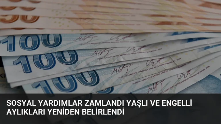 Sosyal Yardımlar Zamlandı Yaşlı ve Engelli Aylıkları Yeniden Belirlendi