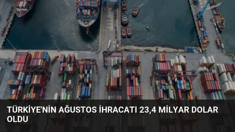 Türkiye’nin Ağustos İhracatı 23,4 Milyar Dolar Oldu